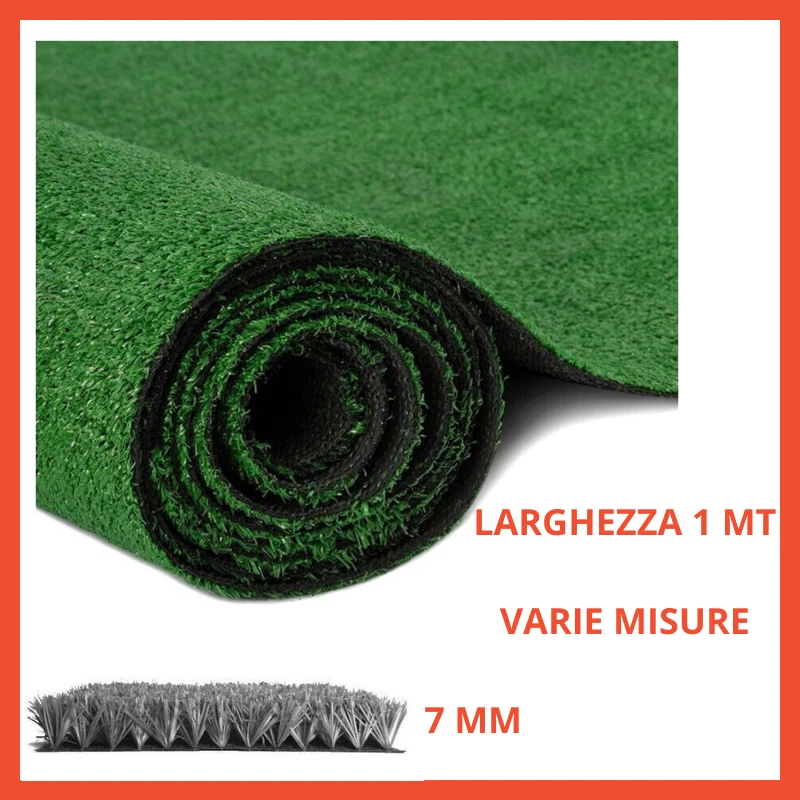 Prato Erba Sintetica Eglemtek 7mm &ndash; Altezza 7mm, Larghezza 1 O 2m, Lunghezza 25m &ndash; AntiuV