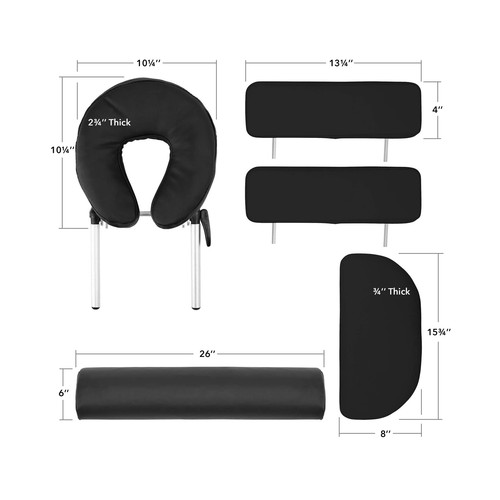 Saloniture Professional Portable Massage Table with Backrest Black eBay