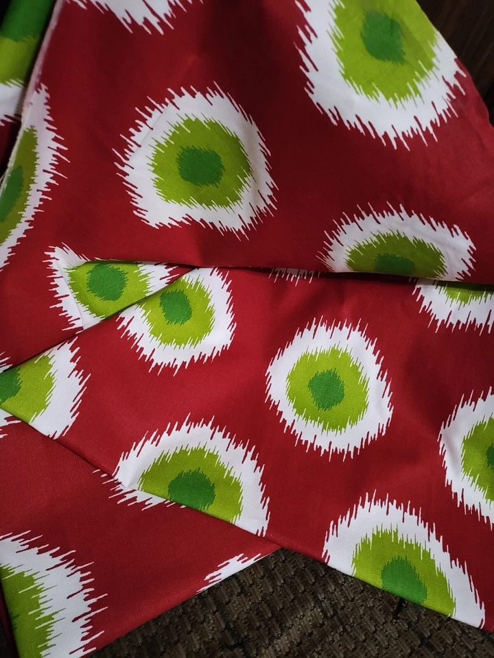 Ikat Domino Fabric Made In USA Premier Prints Pattern 108x56" Red Christmas 4yds - Image 4 of 4