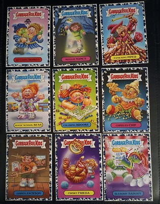 2022 Garbage Pail Kids Book Worms Black Ink Lot of 9 cards