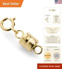 Solid 14K Yellow Gold Magnetic Clasps and Closures for Necklaces Bracelets An...
