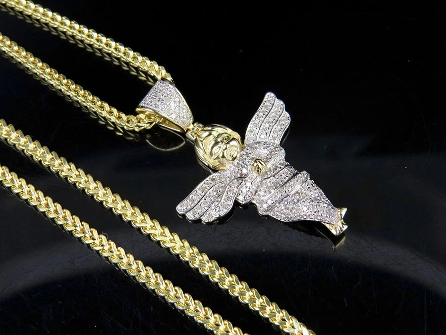 Angel pendant with sale diamonds