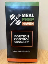 7 Piece Meal Prep Haven Portion Control Multi-Colored Container Kit w/ Guide NEW