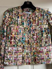 Chanel 2021s New Tweed Green Multicolor Metallic Jacket Cc Buttons Fr36-38 $13k