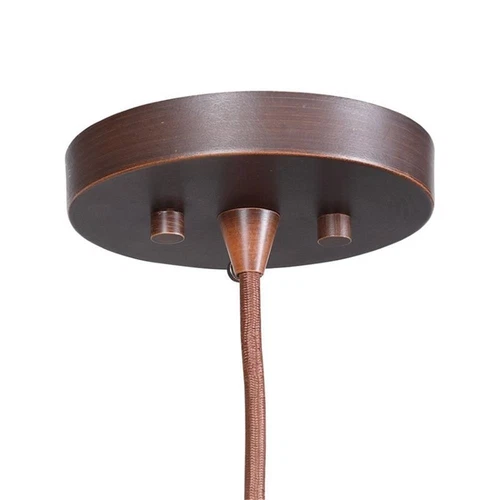 Uttermost Cross 1-Light Coastal Steel and Rattan Weave Pendant in Aged Bronze - Picture 5 of 8