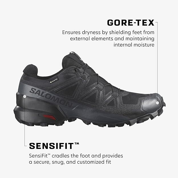 Scarpe da trail running Salomon Speedcross GTX Gore Tex da uomo taglia 11 nere 475690