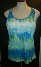Delia's blue and green tie dye racer back tank size Large retro Y2K 90s