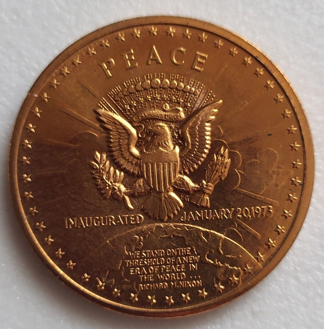 1973 Bronze - Richard M. Nixon U.S. President Inaugurated January