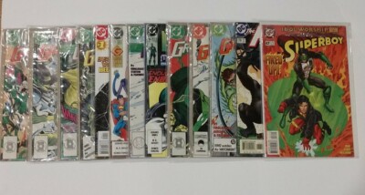 13 DC Comic Books 10 Green lantern 1Justice League 1Idol Worship Superboy 1Flash