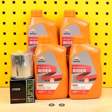 &Ouml;lwechsel Set 4 Liter Repsol Rider 20W50 Mineral &Ouml;lfilter Chrom Dichtungen