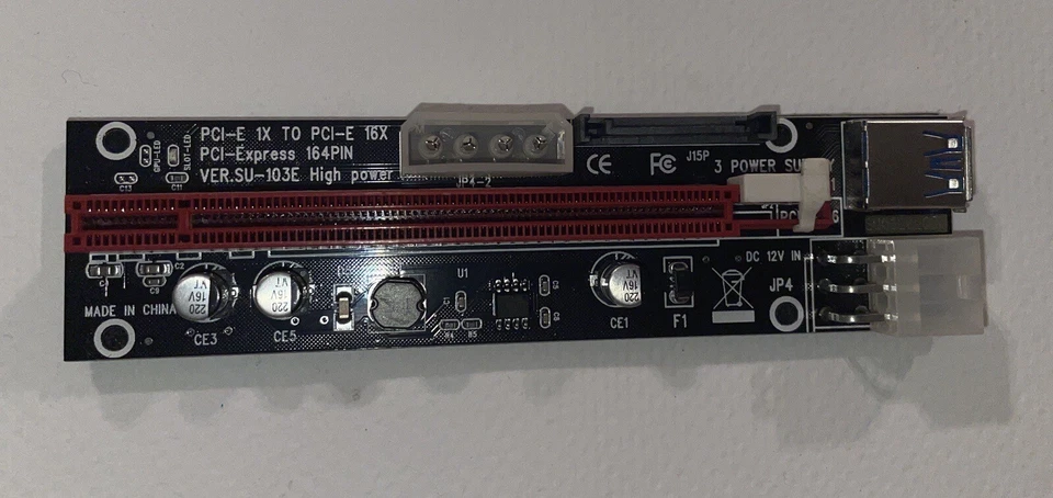 Ubit 3pcs PCI-E Riser for Mining 6 Pin Powered GPU apple ipad extension mac pc - Image 2 of 4