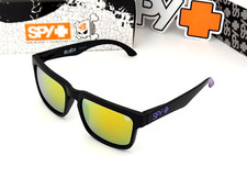 Spy Helm Promo Sunglasses Matte Black Frame Orange Mirror Lens Purple Logo S14
