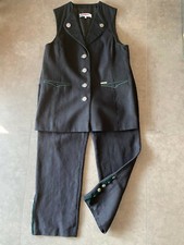 alphorn Damen Trachen Zweiteiler Leinen Hose und passende Weste Gr. 40/20 schw.