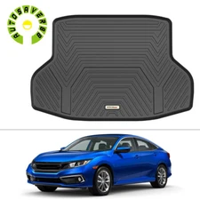 3D Trunk Cargo Liner for 2016- 2021 Honda Civic Sedan All Weather Rear Floor Mat