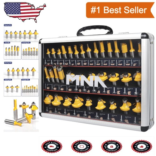 Complete Router Bit Kit: 35 Carbide Tipped Bits with Universal 1/2 ...