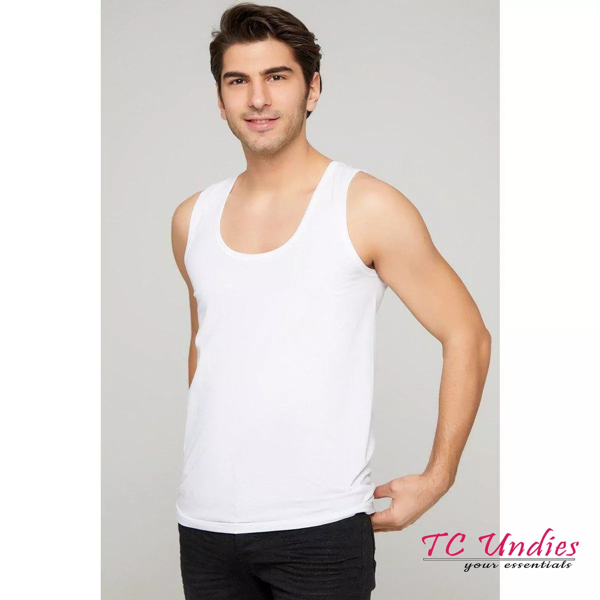REDUCED Men White Vest Plain Singlets 100 PURE COTTON Sleeveless Tank Top