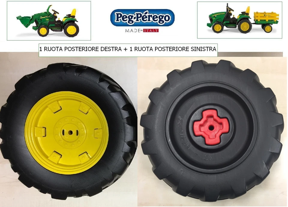 PEG PEREGO 2 ruote posteriori Trattore elettrico 12V John Deere -nuovo-IT