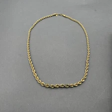 Monet Twisted Rope Chain Necklace Signed Gold Tone
