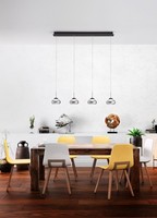 LED Pendelleuchte Esszimmer Schwarz Rauchglas L:90 Cm 3000 K HäNgelampe KüChe