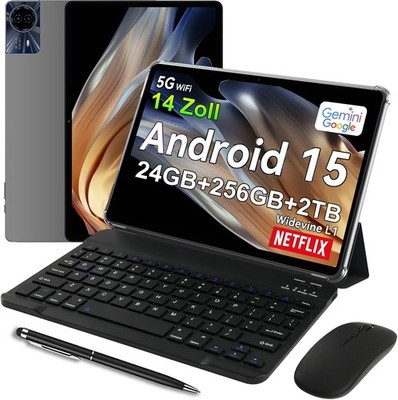 2025 Neu 14 Zoll Tablet Android15 24/16GB RAM+256GB 8000mAh 2.4K HD IPS LTE+2SIM