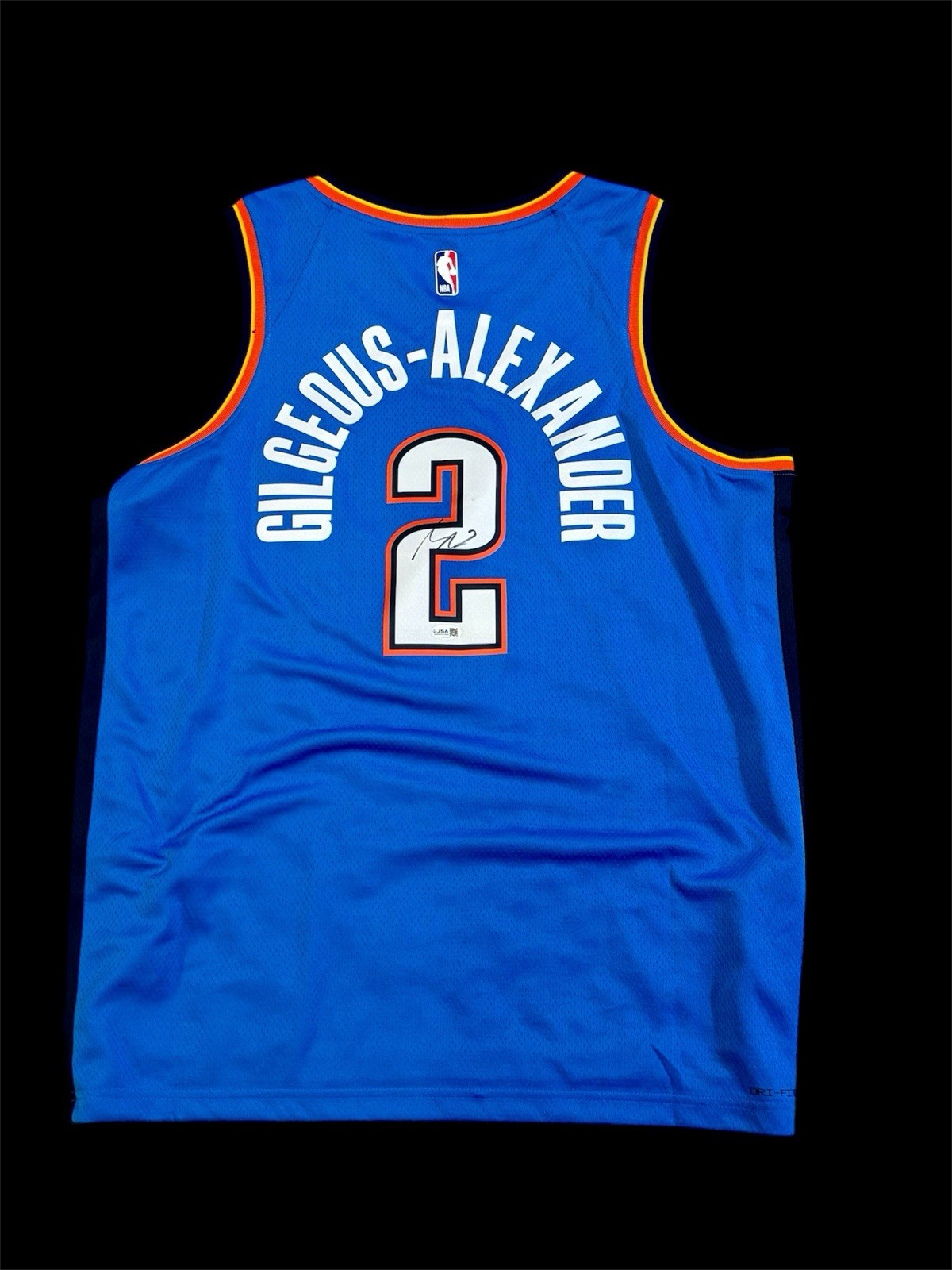 OKLAHOMA CITY THUNDER SHAI GILGEOUS-ALEXANDER SIGNED JERSEY JSA COA AUTHENTIC 