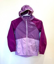 LL Bean Youth Girl's Purple Full Zip Hooded Wind  Rain Jacket Size 6/7