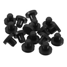 16 Pieces Black Rubber Stopper, 8mm Plug Holes for 7.5-7.8mm/0.3-0.31 Hole