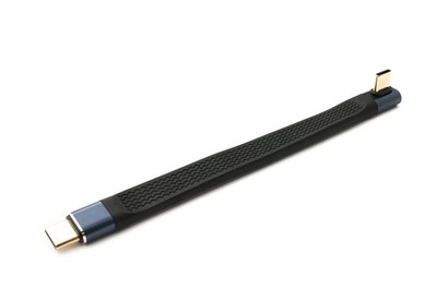 SYSTEM-S USB4 USB 10 cm Kabel Typ C Stecker zu Stecker Winkel flach 40 Gbit/s