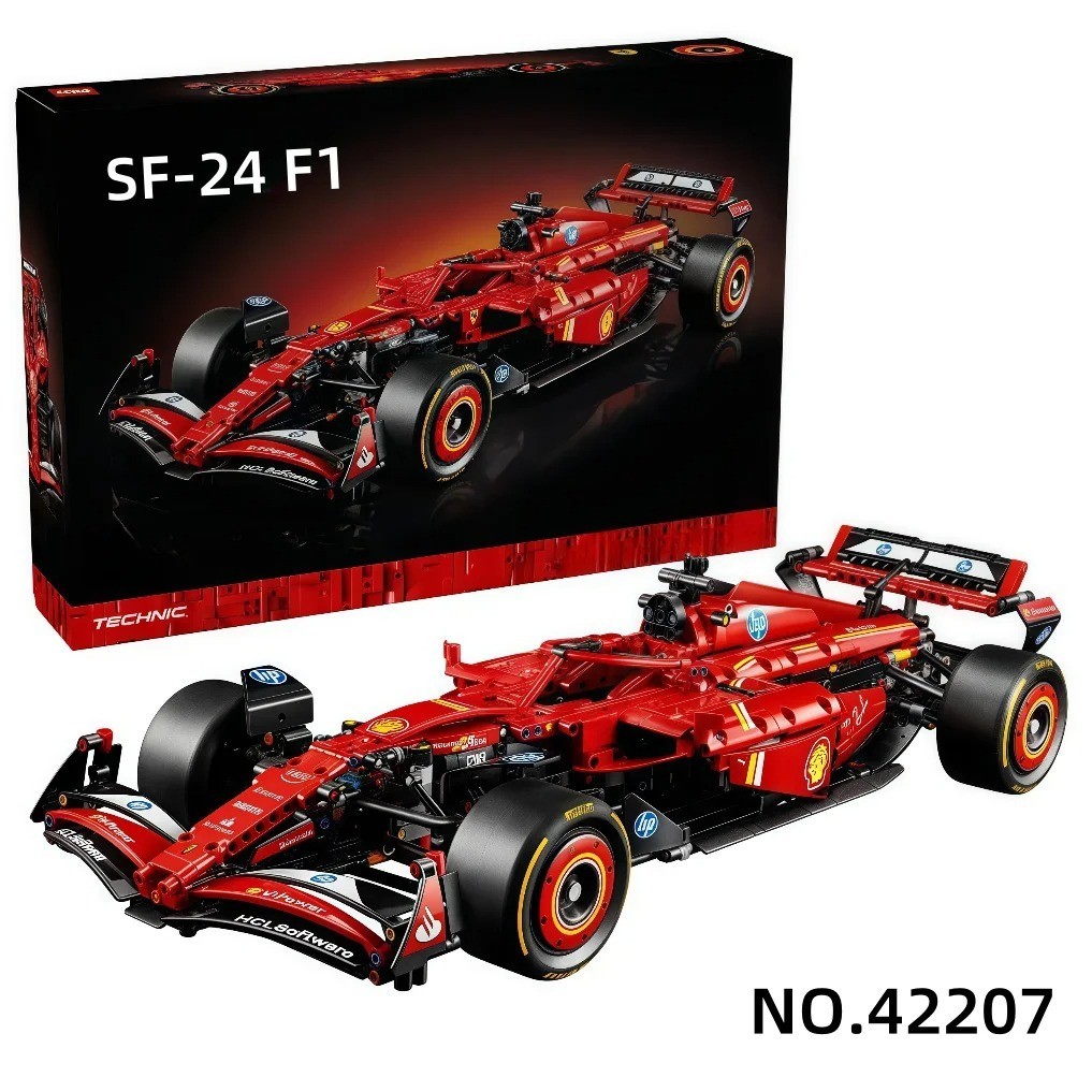 NEW 42207 MOC Ferrari SF-24 F1 Car Building Blocks 1361pcs Technic 2025