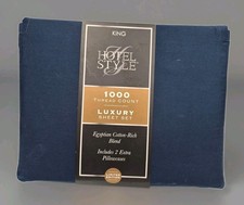 Hotel Style 1000 Thread Cotton Luxury Sheet Set King Limited Edition Blue New