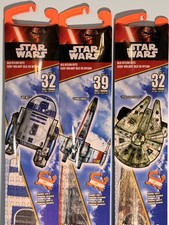 3 Star Wars Disney Deluxe Nylon Kites R2D2, Millennium Falcon, X-Wing Fighter