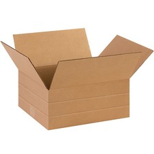 14" x 12" x 6" Multi-Depth Cardboard Corrugated Boxes Lot of 25