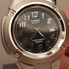 Casio MTP-3036 Steel Bracelet Men's Watch Black Dial Runs 708 Movement New Batt.