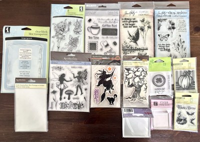 New Acrylic Stamp Sets & Clear Blocks Bundle Tim Holtz ++