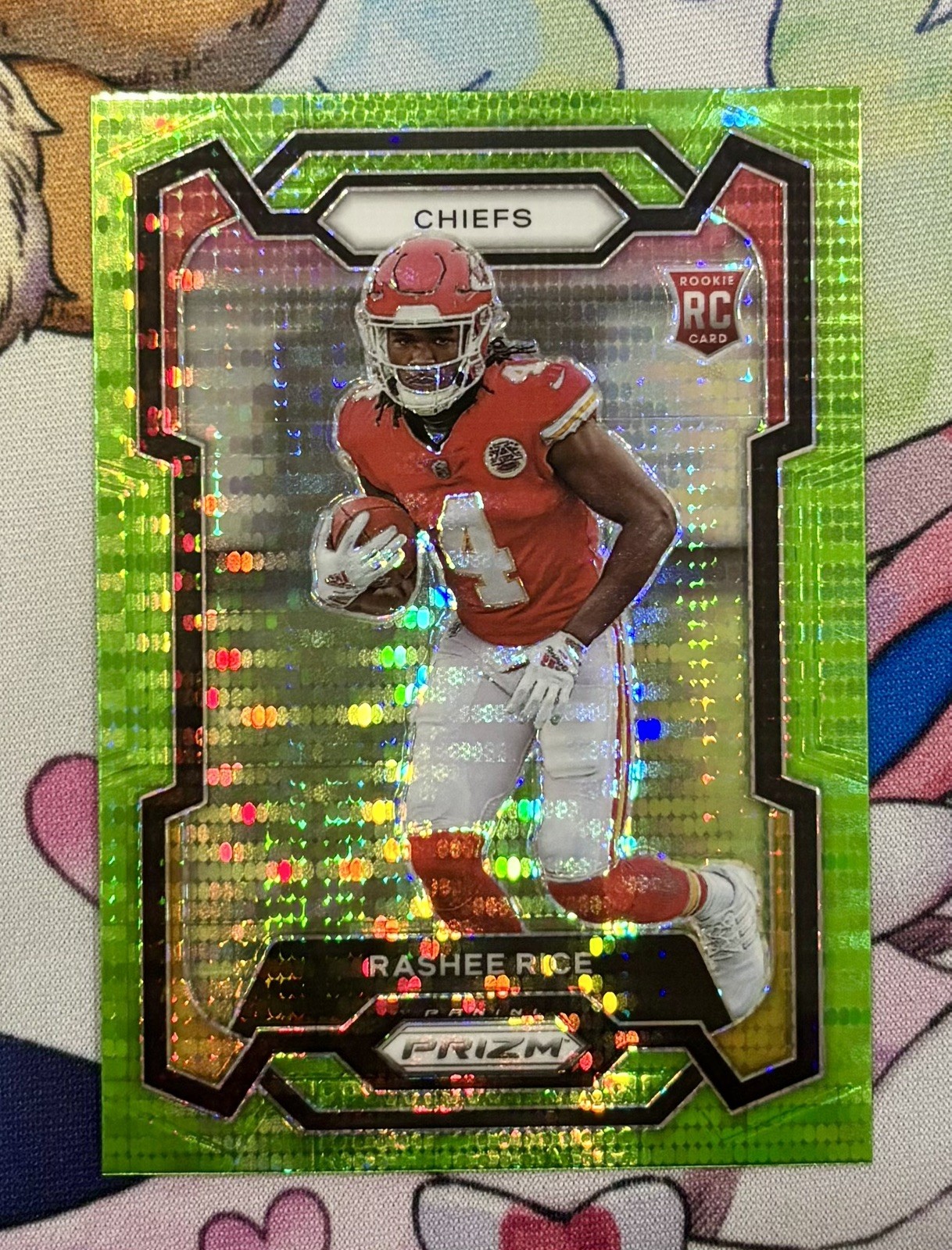 2023 Panini Prizm - Rookies Neon Green Pulsar Prizm #350 Rashee Rice (RC)