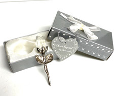 Fashioncraft Choice Rosa a stelo lungo in cristallo trasparente e argento con confezione regalo 3,5"