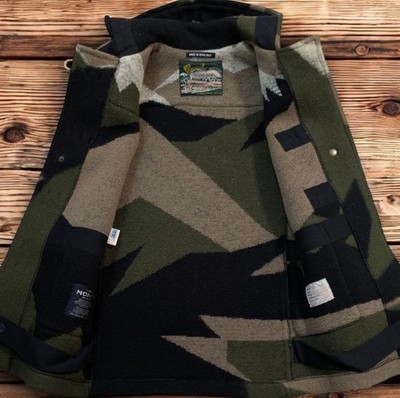 Gloverall Duffle Coat Camouflage Size 36 Wool Blend Non