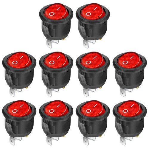 Lot de 10 interrupteurs à bascule ronds économiques OnOff avec lumière LED po - Photo 8 sur 19