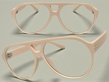 Men Classic Vintage Retro Nerd Geek Hip Hop Rapper EYE GLASSES Matte Cream Frame