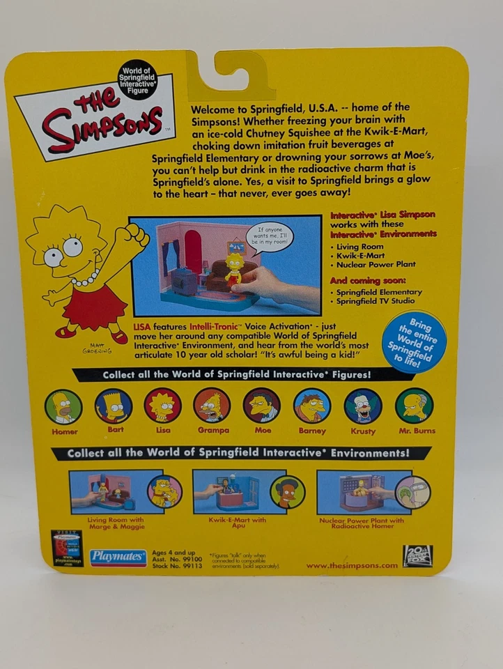 Playmates Los Simpson Mundo De Springfield Lisa Simpson Onda 1 2000 Sin usar, en caja Foto 4 de 4