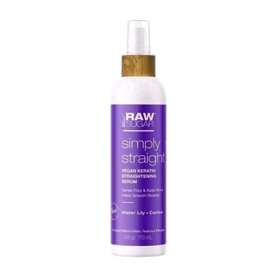 Raw Sugar Simply Straight Vegan Keratin Straightening Serum 4 Fl Oz