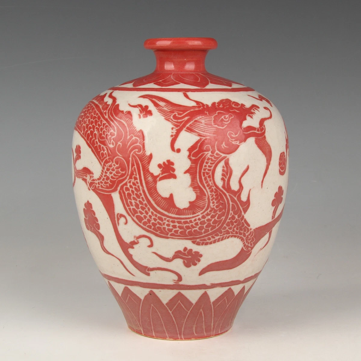 红色中国古董花瓶| eBay