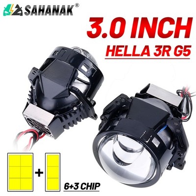 3.0 Inch Bi LED Projector Lenses Car Lights For Hella 3R G5 6000K Color 12V