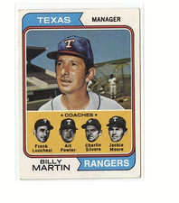 1974 Topps Billy Martin Texas Rangers #379 ⭐️💥🎯 EX