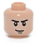 LEGO Minifigure Head Light Nougat Smirk male 7783 Bruce Wayne Keyan Farlander