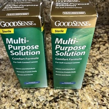 GOODSENSE Sterile Multi-Purpose Solution For Soft Contact Lenses 12 oz Lot Of 2