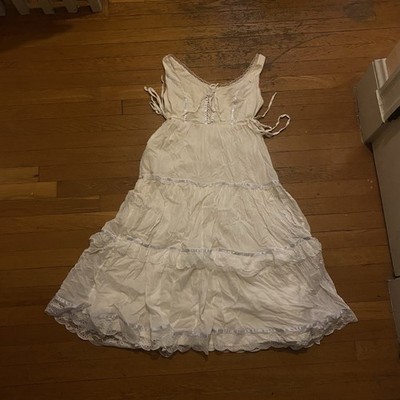 white flowy cottagecore dress Cottagecore White Eyelet Lace Summer Dress main image 0