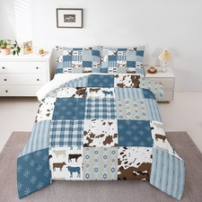 Cow Print Comforter Set for Kids Boys Girls Cartoon Milk Cow Comforter Twin S...