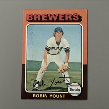 Topps 1975 Robin Yount Rookie RC #223 Milwaukee Brewers MLB Baseball Card. rookie card picture