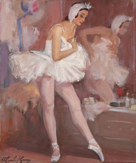 CHARLEY GARRY (1891 1973) LARGE SIGNED FRENCH OIL ON CANVAS BALLET DANCER